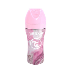 Twistshake Anti-Colic Edelstahl 330ml - Marble Pink