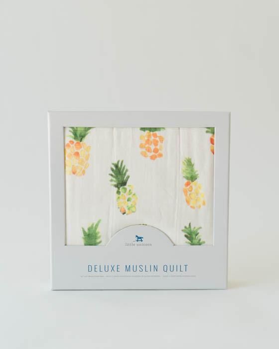 Little Unicorn Deluxe Muslin Quilt - Pineapple
