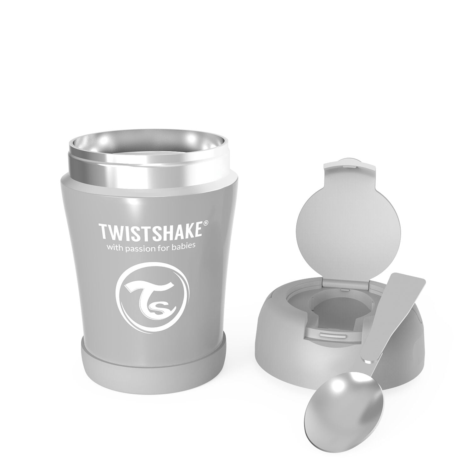 Twistshake Isolierte Essensdose 350ml - Pastel Grey