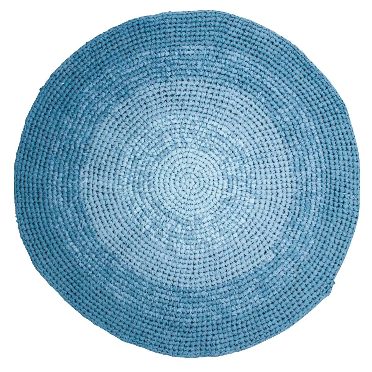 Sebra Häckelteppich - Gradient blue
